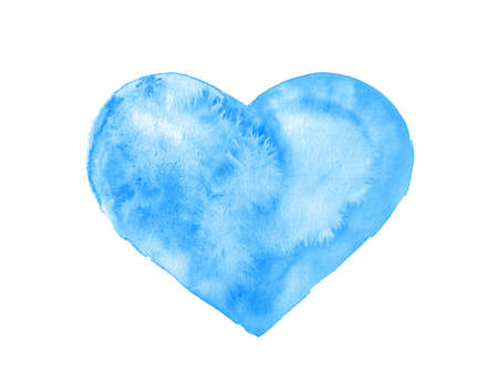 Blue Heart Isolated on a White Background.の写真素材