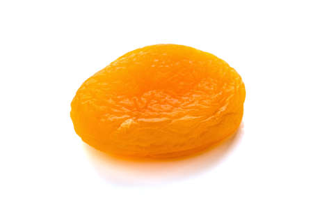 Dried apricots on a white backgroundの写真素材