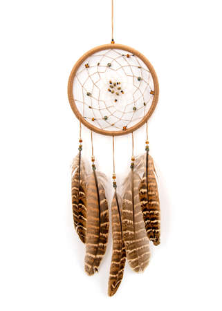 Native American Dreamcatcher Photo isolated on whiteの写真素材