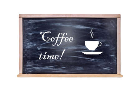 coffee time on the blackboardの写真素材