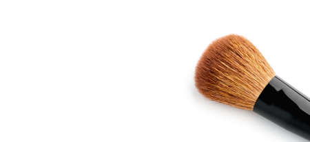 make up brush powder blusher isolated on white backgroundの写真素材