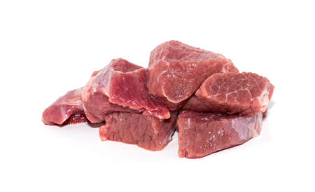 raw meat isolated on whiteの写真素材