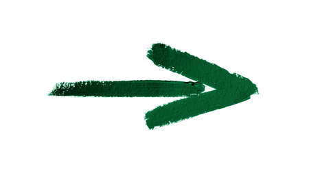 watercolor arrow green on a white backgroundの写真素材