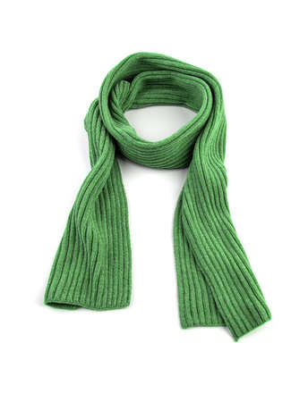 Green scarf on a white background.の写真素材