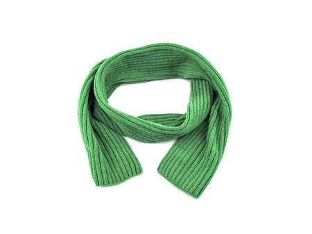 Green scarf on a white background.の写真素材