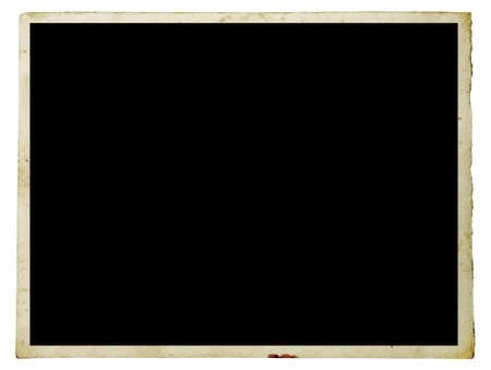 Blank old photo isolated on whiteの写真素材
