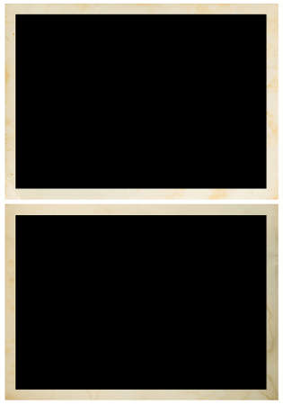 Blank old photo isolated on white background. Collection background template for design workの写真素材