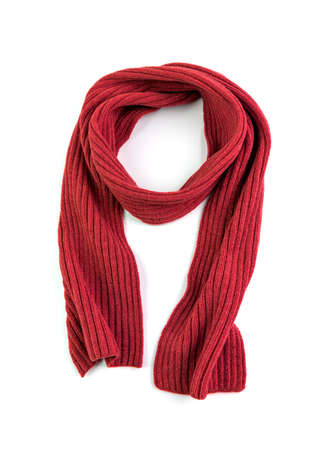 Red scarf on a white background.の写真素材