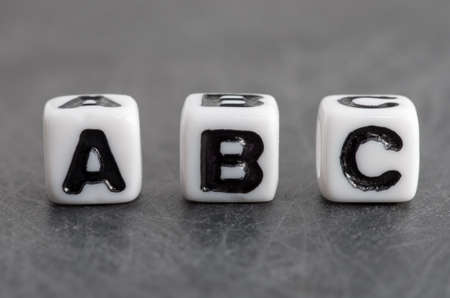 ABC Blocks on gray backgroundの写真素材