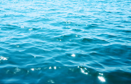 Blue sea water background textureの写真素材