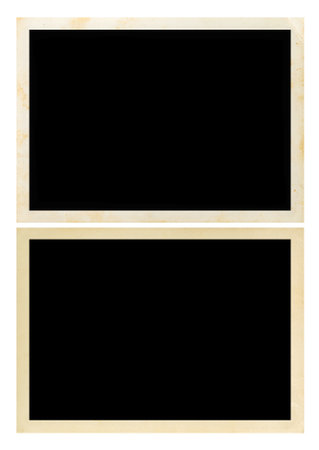 Blank old photo isolated on white background. Collection background template for design workの写真素材