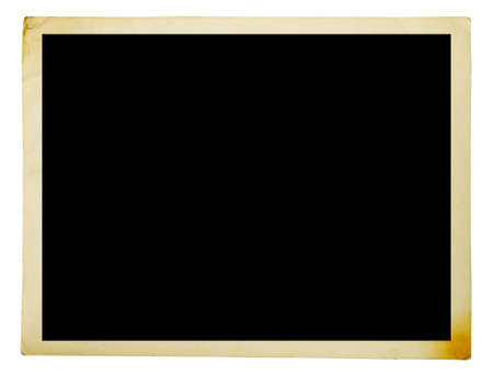 Blank old photo isolated on whiteの写真素材