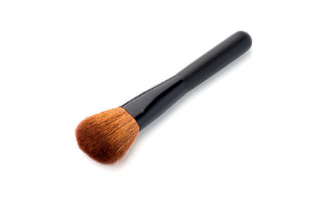 make up brush powder blusher isolated on white backgroundの写真素材