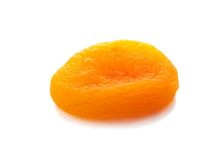 Dried apricot isolated on a white backgroundの写真素材