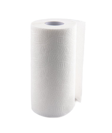 towel paper over white backgroundの写真素材