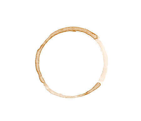 Coffee cup rings isolated on a white backgroundの写真素材