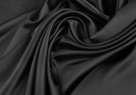 Texture black satin, silk backgroundの写真素材