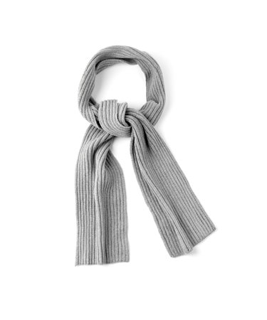 Gray scarf on a white background.の写真素材