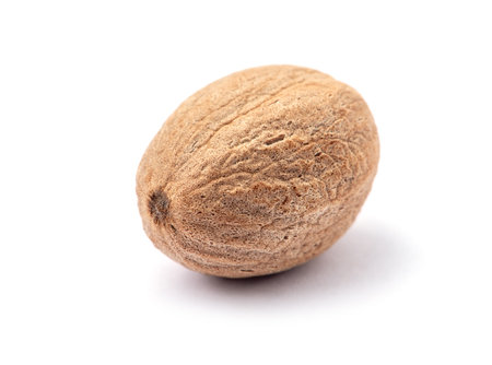 nutmeg isolated on white backgroundの写真素材