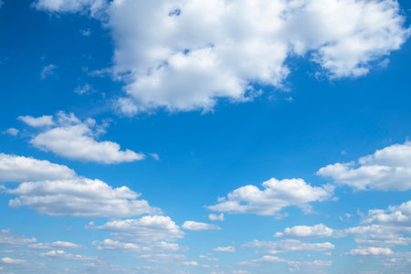 blue sky background with white cloudsの写真素材