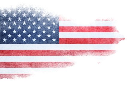 Grunge USA flag. American flag with grunge texture.の写真素材