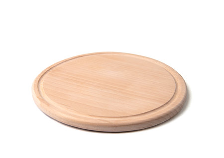 Pizza board isolated on white background.の写真素材