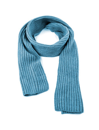 Blue scarf on a white background.の写真素材