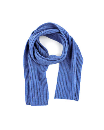 Blue scarf on a white background.の写真素材