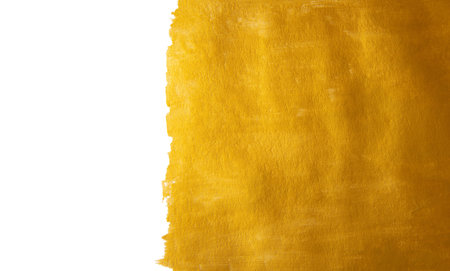 Gold Texture Paint Stain Illustration. Hand drawn brush stroke design element.の写真素材