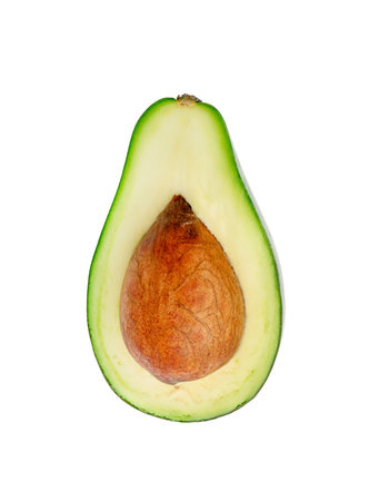 Green Avocado isolated on white background.