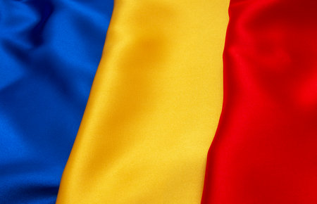 National flag of Romania backgroundの写真素材