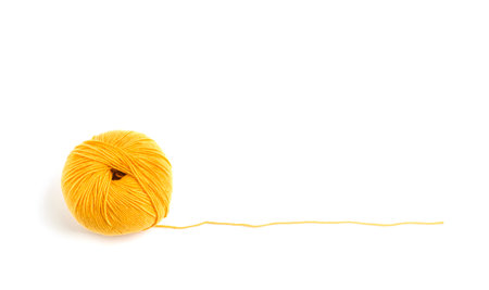 Ball of yarn on white backgroundの写真素材