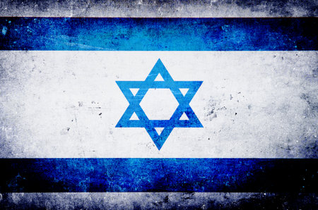 Flag of Israel grunge backgroundの写真素材