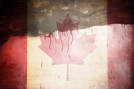 An old grunge flag of Canadaの写真素材