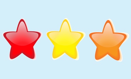 Illustration, three stars on  blue background.のイラスト素材