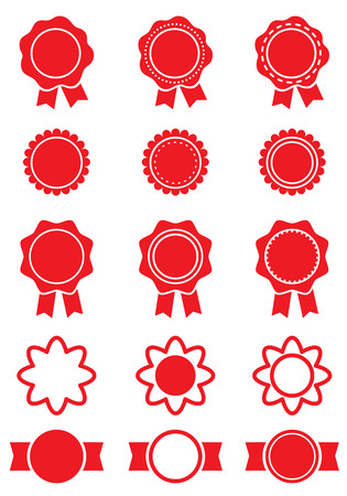 Set of red stickers.のイラスト素材
