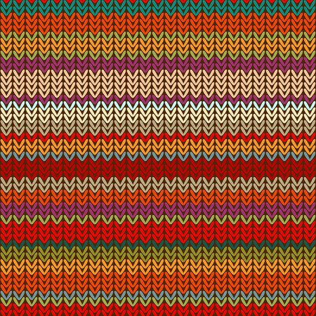 Seamless knitted pattern of colorful bright stripes のイラスト素材