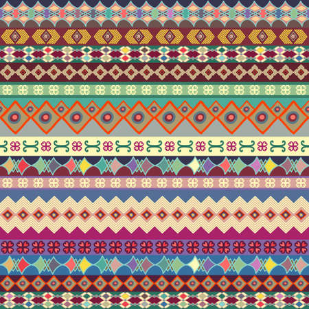 Background. Seamless strip ornament. Bright pattern with decorative details painted by hand.のイラスト素材