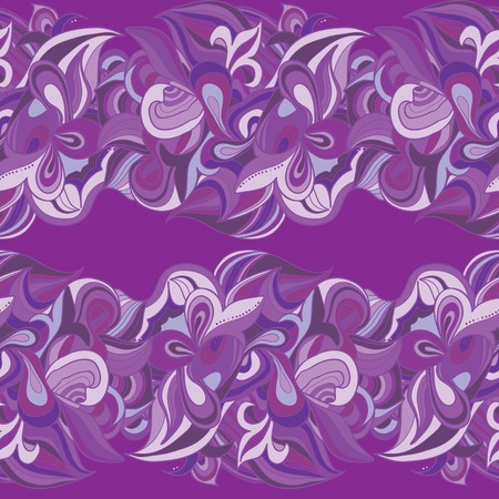 Lila curls in strip . Seamless backgroundのイラスト素材