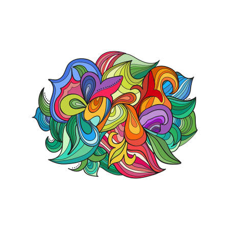 Abstract bright colorful elements from curls isolated on white.のイラスト素材