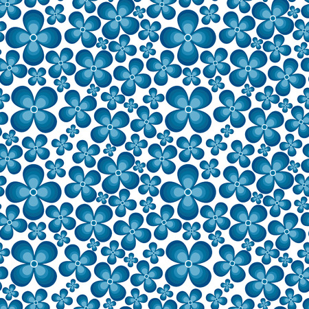 Seamless pattern with blue flowersのイラスト素材