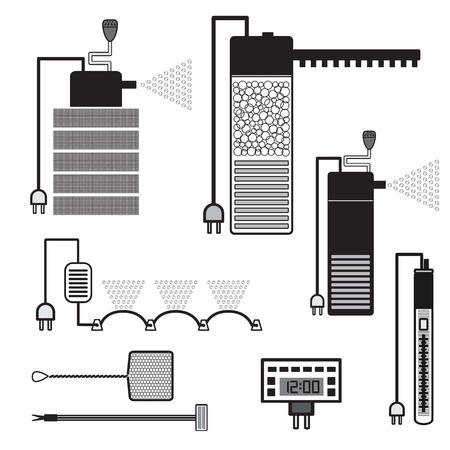 Set aquarium accessoriesのイラスト素材