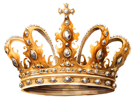 Crown Illustration in Style of Watercolorの素材