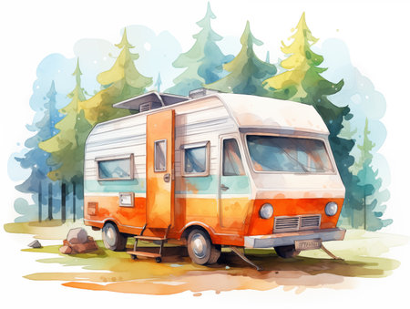 Wanderlust Wheels: Retro Campervan Journeyの素材