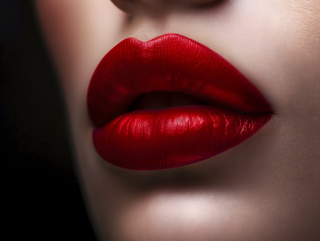 Female  beauty photo of lips Fshion magazine style. Young woman lipsの素材