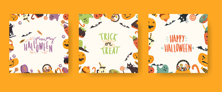 Vector illusrations set for halloween.のイラスト素材