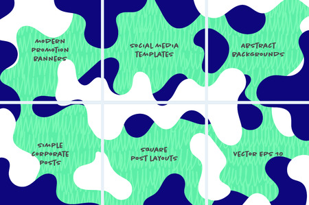 Vector set of templates for web banner and social media. Modern promotion with the abstract background for your business.のイラスト素材
