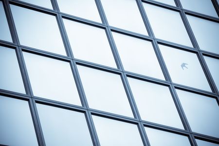 Modern building background in selenium tone