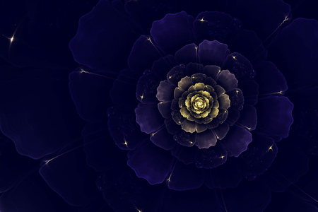 Computer generated fractal illustration of beautiful dahliaの写真素材
