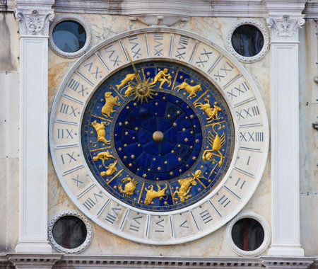 Zodiac clock at San Marco square in Veniceのeditorial素材